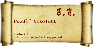 Bozó Nikolett névjegykártya