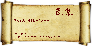 Bozó Nikolett névjegykártya